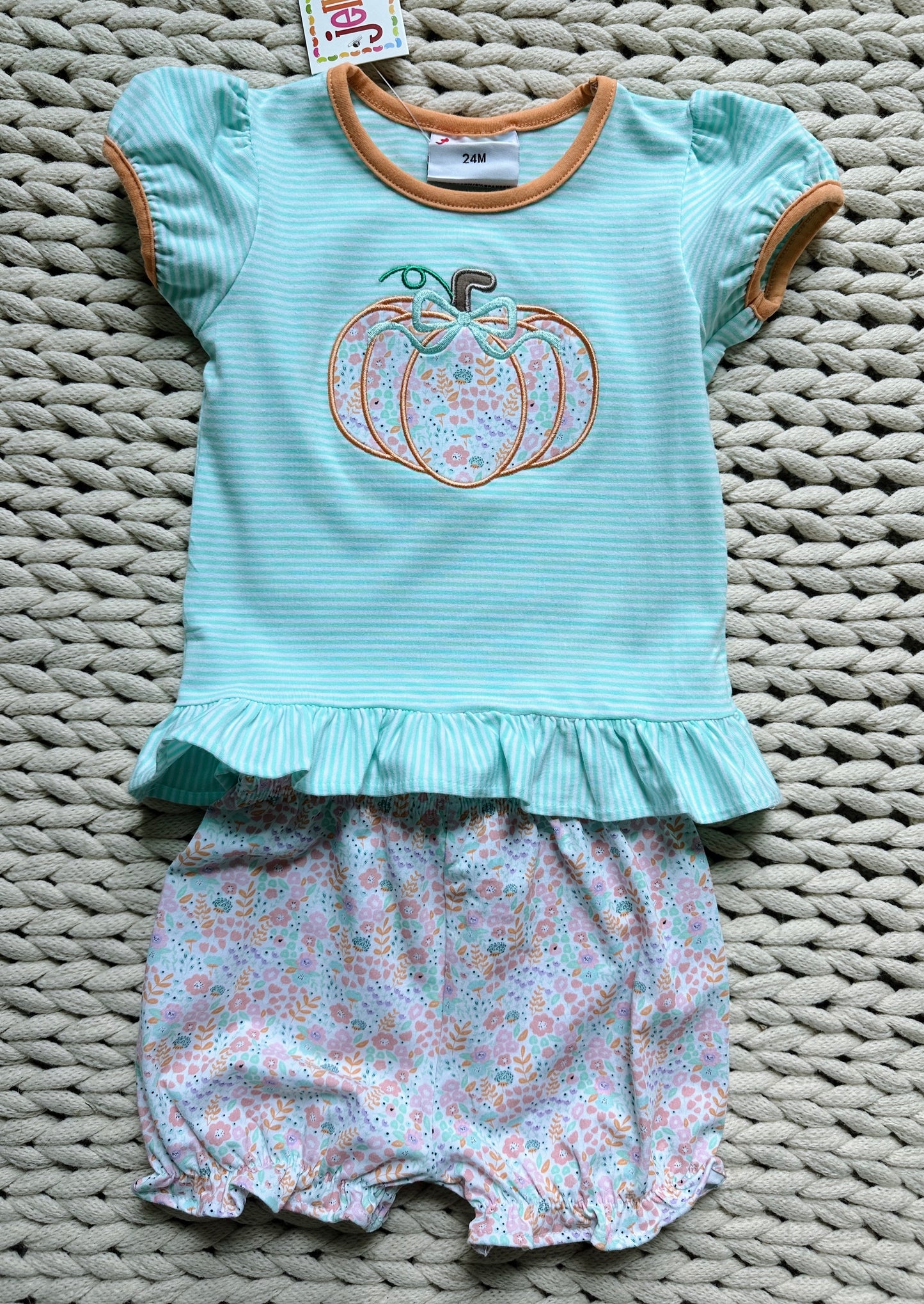 Pumpkin Patch Petals Applique Bloomer Set
