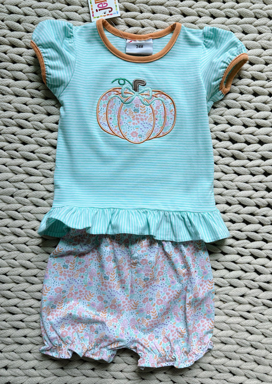 Pumpkin Patch Petals Applique Bloomer Set