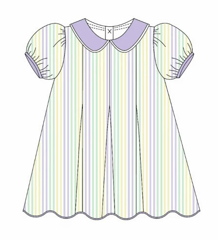 Preorder: Mardi Pastel Scalloped Dress