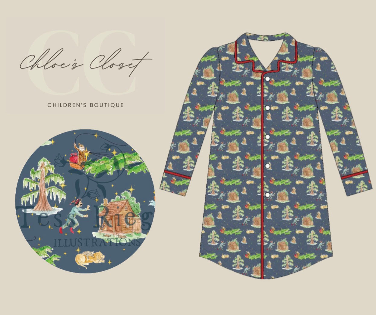 Mom Cajun Christmas Nightgown - Preorder