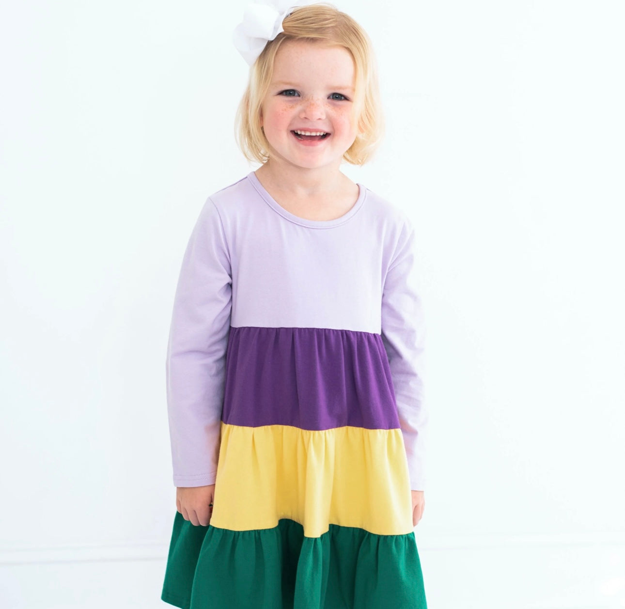 Mardi Gras Colorblock Twirl Dress