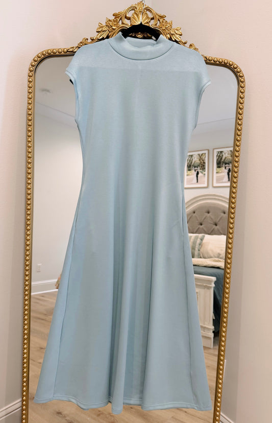 Lady in Blue Midi Dress