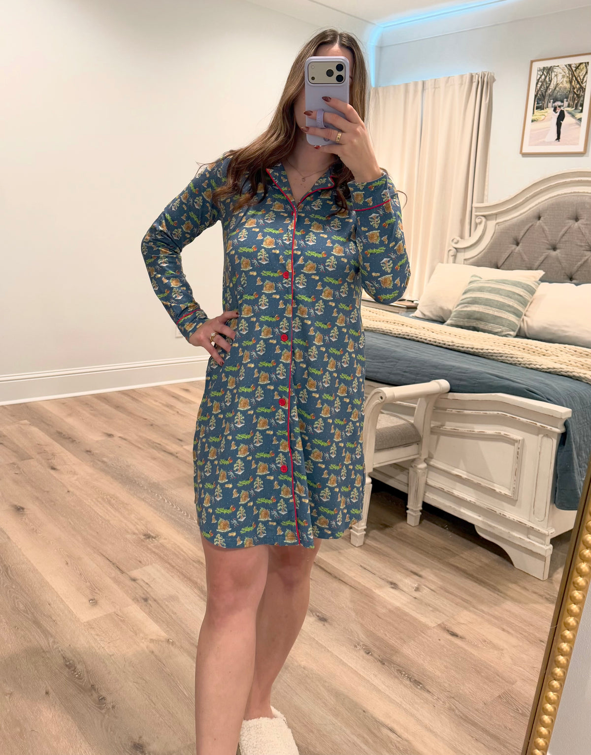 Mom Cajun Christmas PJ Nightgown
