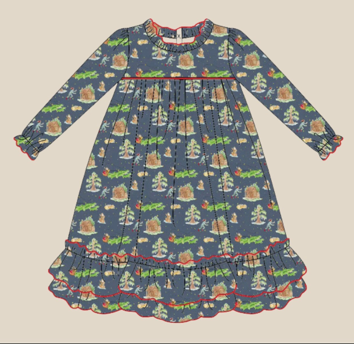 Girls Cajun Christmas Nightgown - Preorder