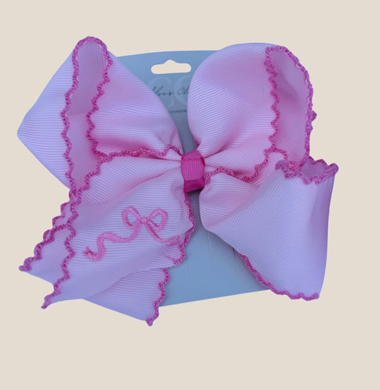 Pink on Pink Moonstitch Bow