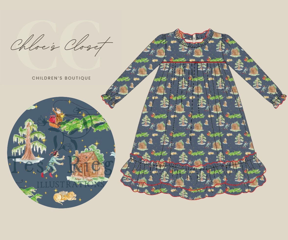 Girls Cajun Christmas Nightgown - Preorder