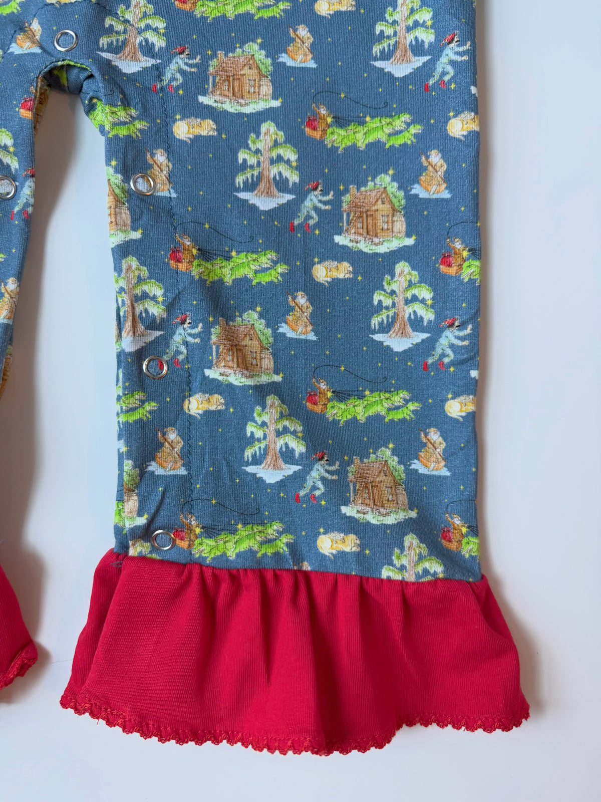 Girls Cajun Christmas PJ Romper