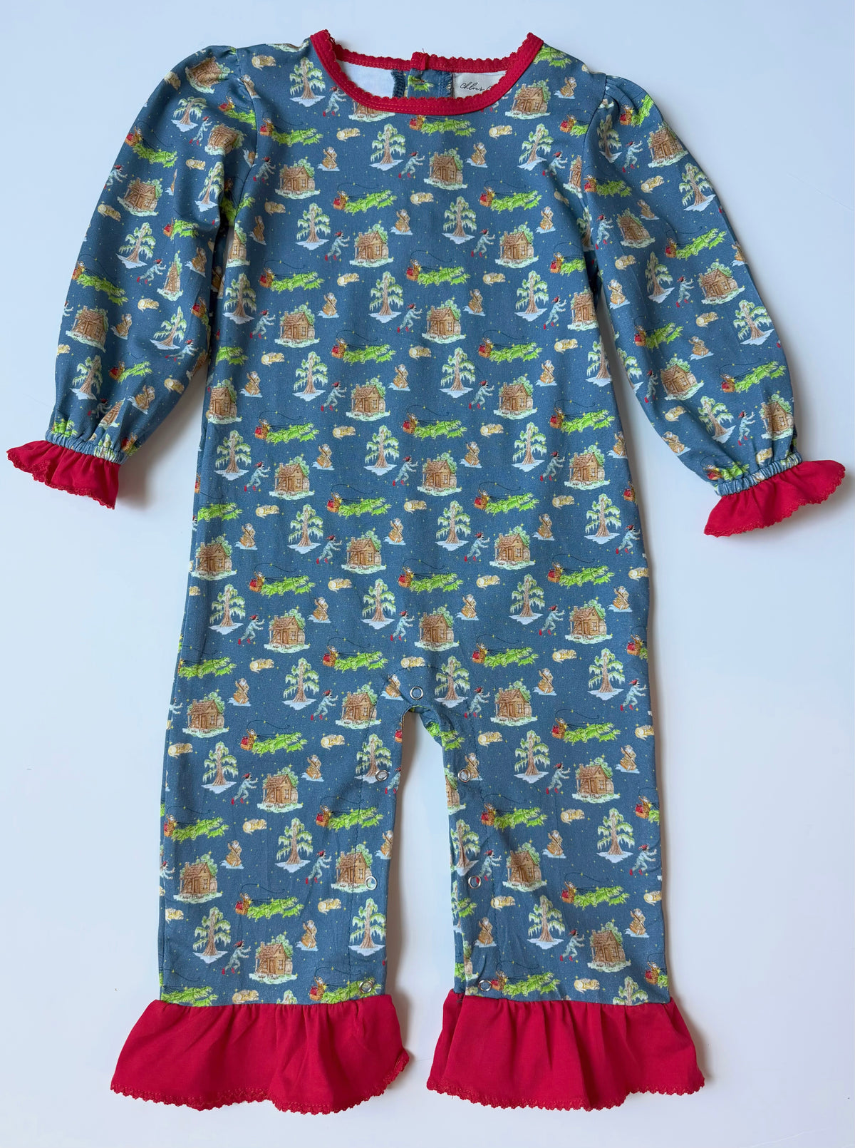 Girls Cajun Christmas PJ Romper