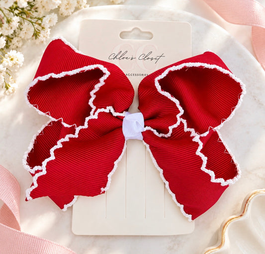 4” Red Moonstitch Bow