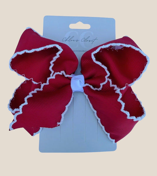 4” Red Moonstitch Bow