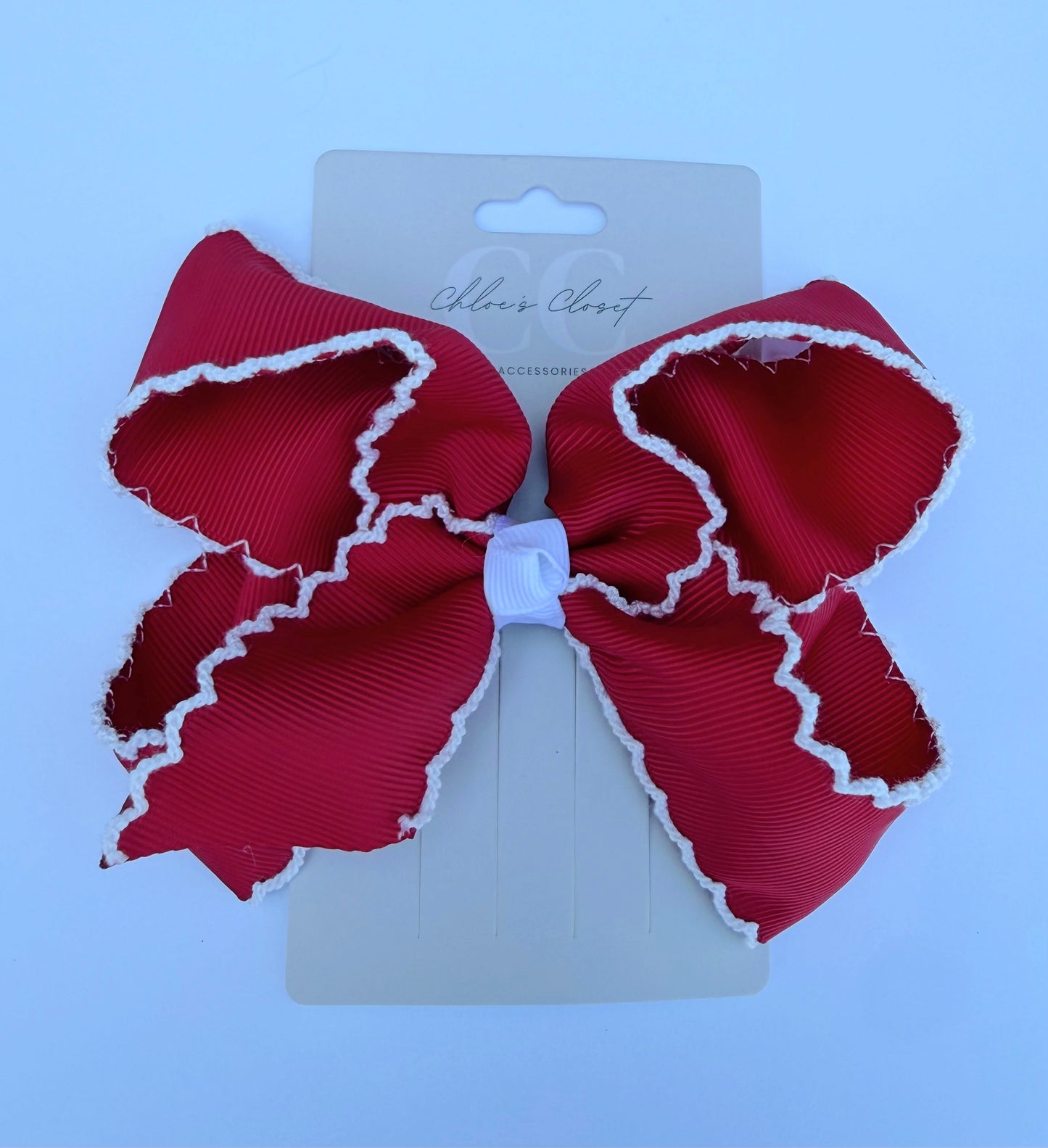 4” Red Moonstitch Bow
