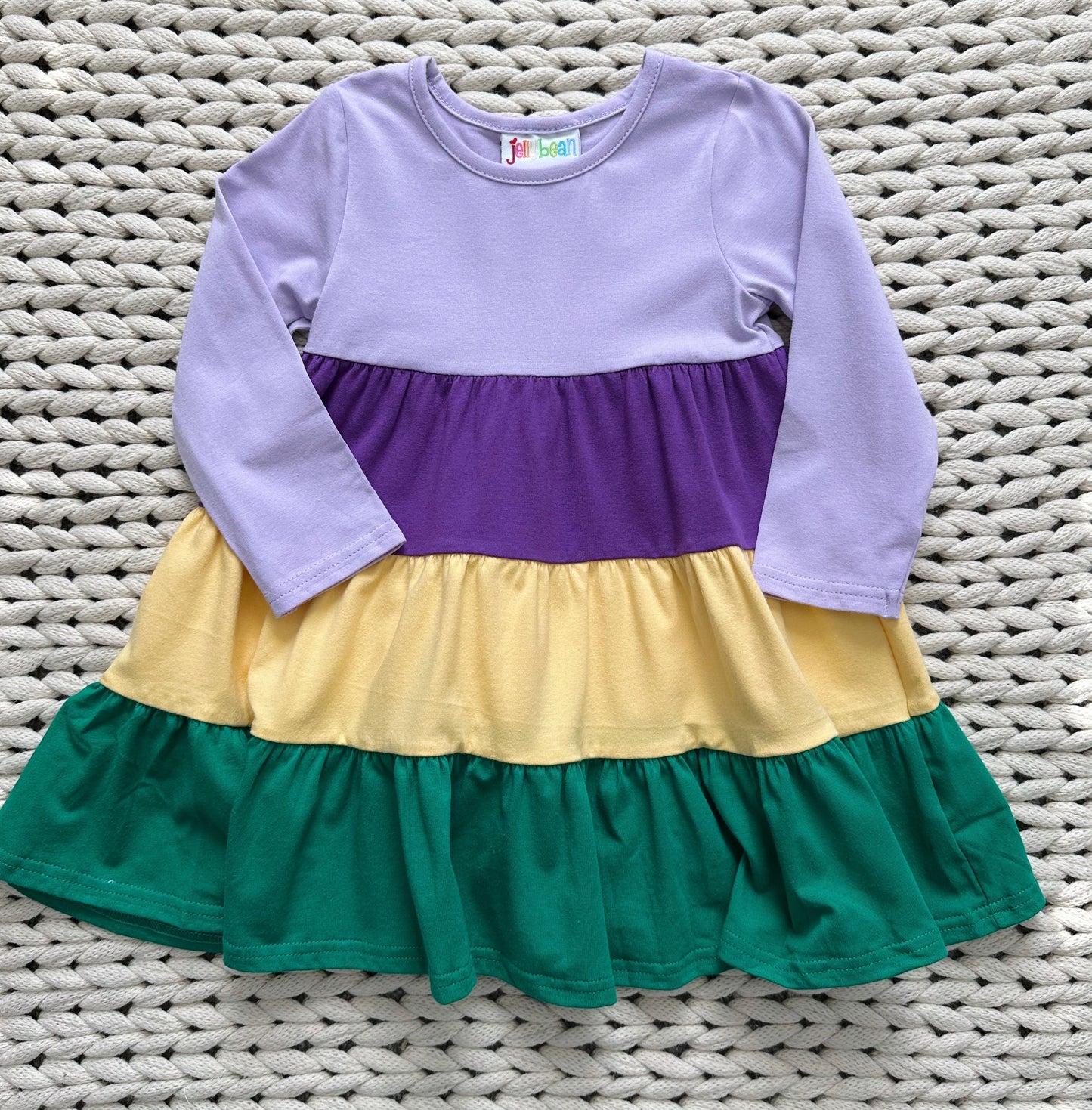 Mardi Gras Colorblock Twirl Dress